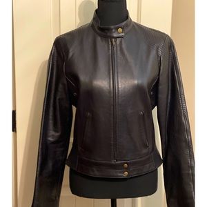 Tahari Black Genuine Leather Jacket